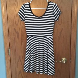 Black and white skater dress